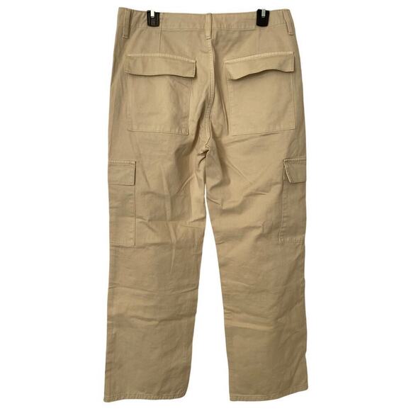 NWOT High Rise MNG Mango Light Khaki Cargo Wide Straight Pants-Size US 8/EUR 40 - Picture 2 of 3